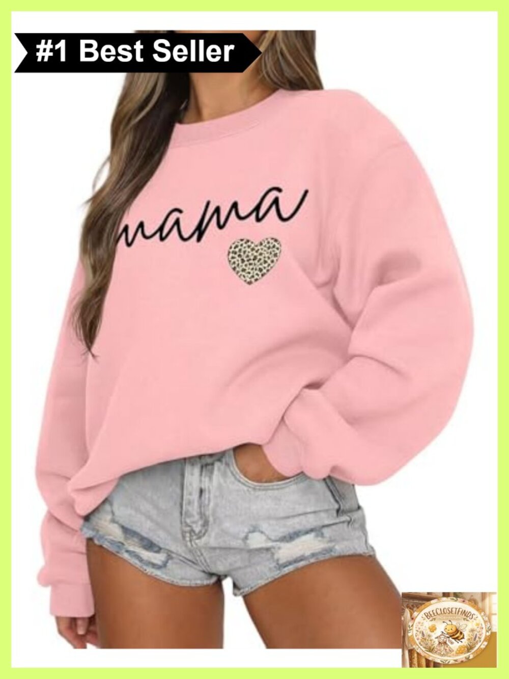Women's Mama Sweatshirt Long Sleeve Crewneck Cotton Blend Pullover